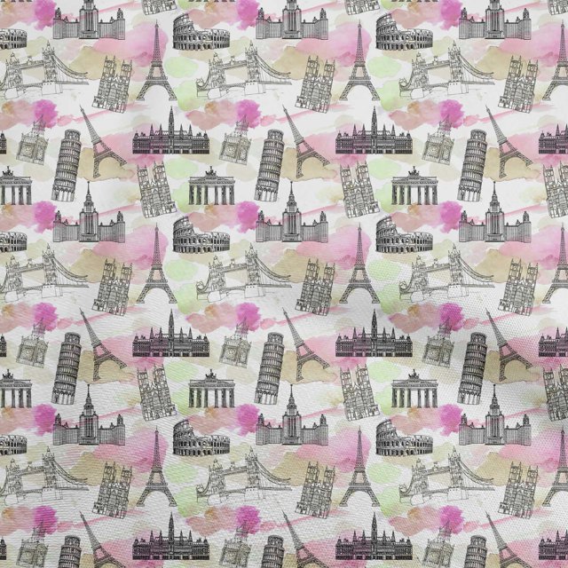 oneOone Velvet Pink Fabric Travel Craft Projects Decor Fabric Printed By The Yard 58 Inch Wide