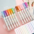 thumbnail image 4 of 12 Pcs Curve Highlighters Pen Constellation Pattern Curved Highlighter Durable Smooth Writing Roller Highlighter Pen Creative Curve Pens Colorful Highlighters Pen, 4 of 9