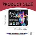 thumbnail image 3 of 24 Colors Acrylic Paint Markers, Dual Tip Drawing Marker Pen for Rock Painting, Ceramic, Wood, Plastic, Calligraphy, Scrapbooking, Brush Lettering, Card Making, DIY Crafts, 12 Pack, 6.69x5.78", 3 of 9