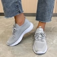 thumbnail image 2 of Kcodviy Spring and Summer Women Sneaker Wedges Shoes for Women Size 12 Sports Shoes Flat Bottom Sneaker Boots for Women Size 11 Lightweight Flying Woven Mesh Breathable Comfortable Solid Color Lace, 2 of 9