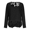 thumbnail image 4 of Timegard Hauts pour Femmes en Dentelle à Encolure Carrée à Manches Longues Blouse Unie d'Automne Chic Décontractée Tunique, 4 of 6