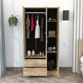 thumbnail image 3 of TUHOME Austral 3 Doors Armoire Engineered Wood Armoires in  Beige, 3 of 8