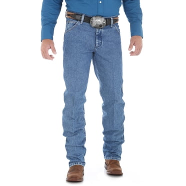 Wrangler Men's Premium Performance Cowboy Cut Regular Fit Jean, Stonewash, 33W x 32L