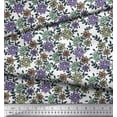 thumbnail image 2 of Soimoi Poly Georgette Fabric Leaves & Floral Block Fabric Prints by Yard 52 Inch Wide, 2 of 3