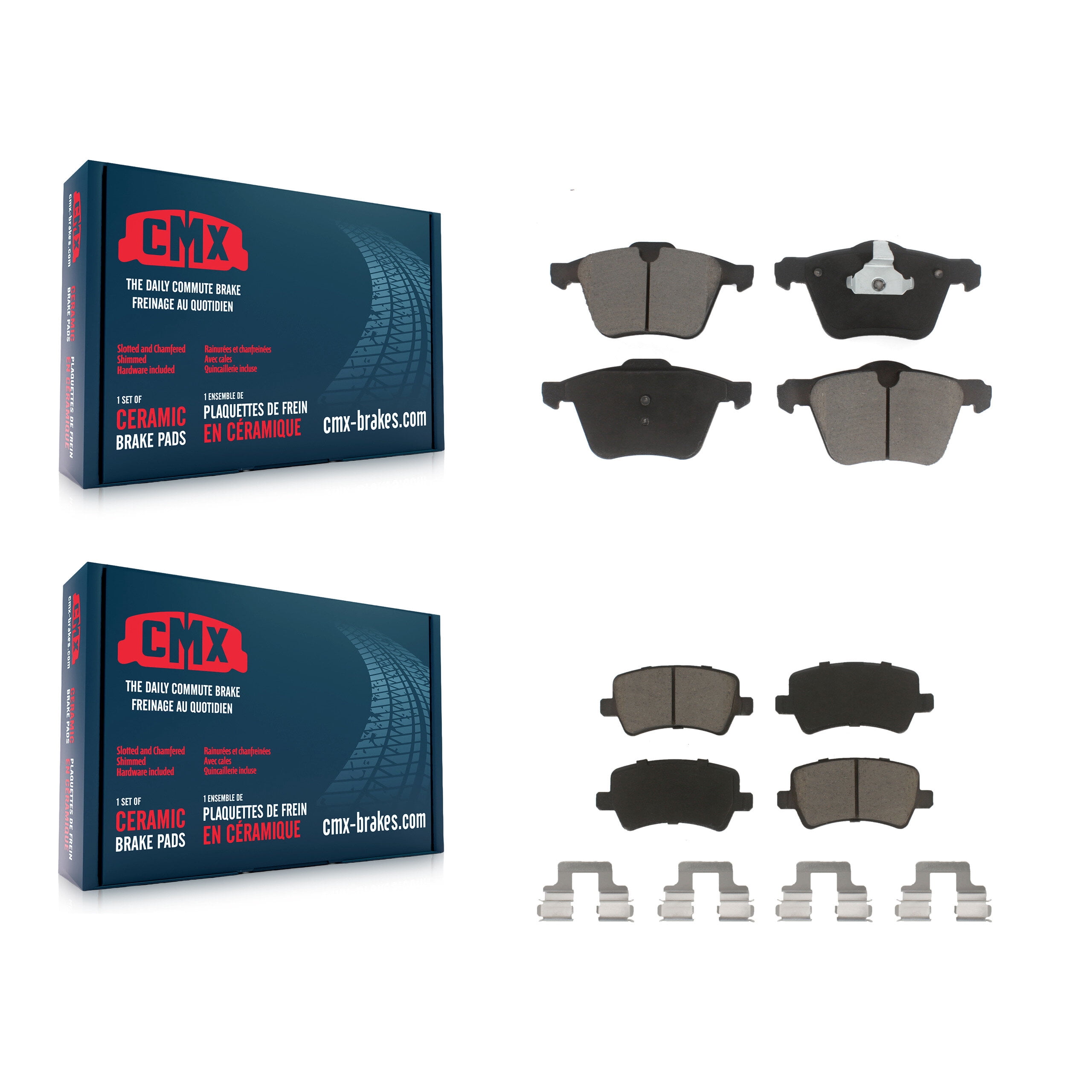 CMX Front Rear Ceramic Brake Pads Kit for Car Volvo XC70 S60 V60 S80 Cross Country V70 KCX-100361