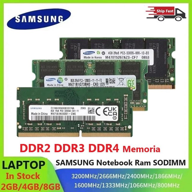 Ordinateur Portable RAM SODIMM DDR2 DDR3 DDR4 Memoria 2400 1600 1333 800 667MHz 2 Go 4 Go 8 Go 16 Go Haute Performance Notebook SODIMM RAM DDR3 4 Go 1333MHZ