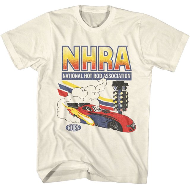 National Hot Rod Association Car And Smoke Natural Adult T-Shirt