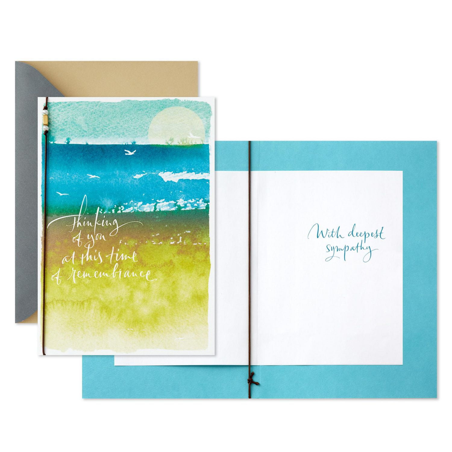 Paquet de 2 cartes Hallmark de condoléances (Paysage marin et oiseaux)