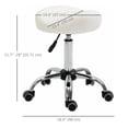 thumbnail image 3 of HOMCOM PU Leather Saddle Stool Height Adjustable Rolling Salon Chair White, 3 of 10