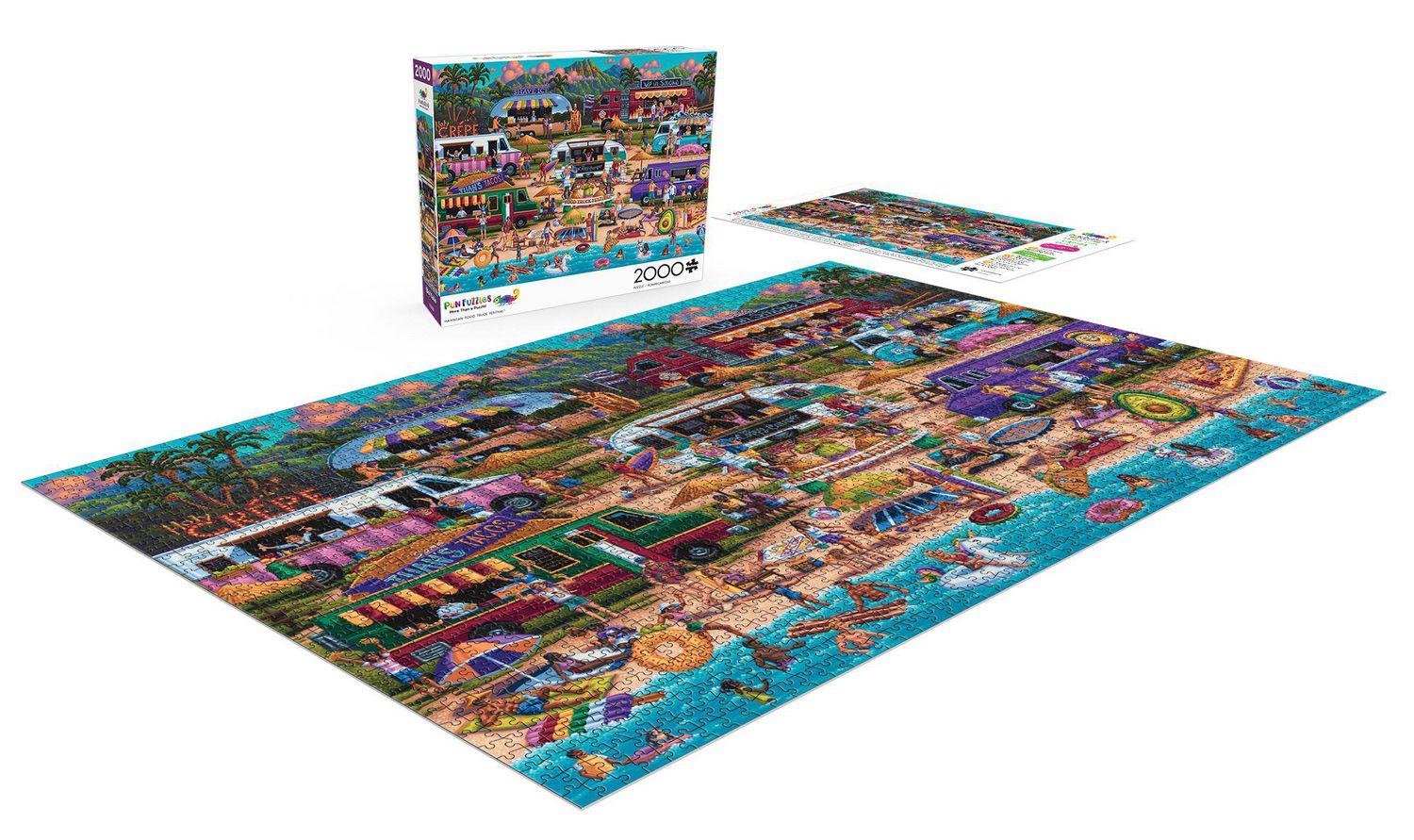 Buffalo Games - Le puzzle Pun Fuzzles - Hawaiian Food Truck Festival - en 2000 pièces