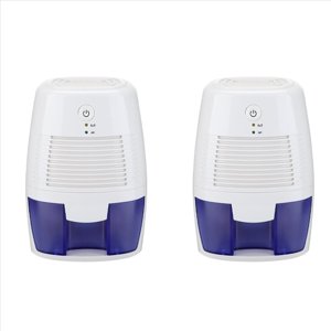 2X 500MLPortable Déshumidificateur Absorbeurs d'humidité Mute Air Séchoir pour bureau de chambre Désodorisant de cuisine Air Séchoir USB Branche,2 x Déshumidificateur 2 x USB Câble blanc