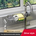 thumbnail image 2 of Robinet de Lavabo de Salle de Bain, Support de Rangement pour Robinet en Aluminium Réglable, Éponge de Cuisine, Robinets d'Évier de Cuisine, 2 of 2