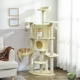 thumbnail image 2 of PawHut 62" Cat Tree, Multi-Level Cat Tower with Scratching Post, Beige, 2 of 10