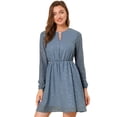 thumbnail image 1 of INSPIRE CHIC Robe Trapèze à Col en V Ras-du-Cou Métallique Brillante à Étoiles pour Femme, 1 of 6