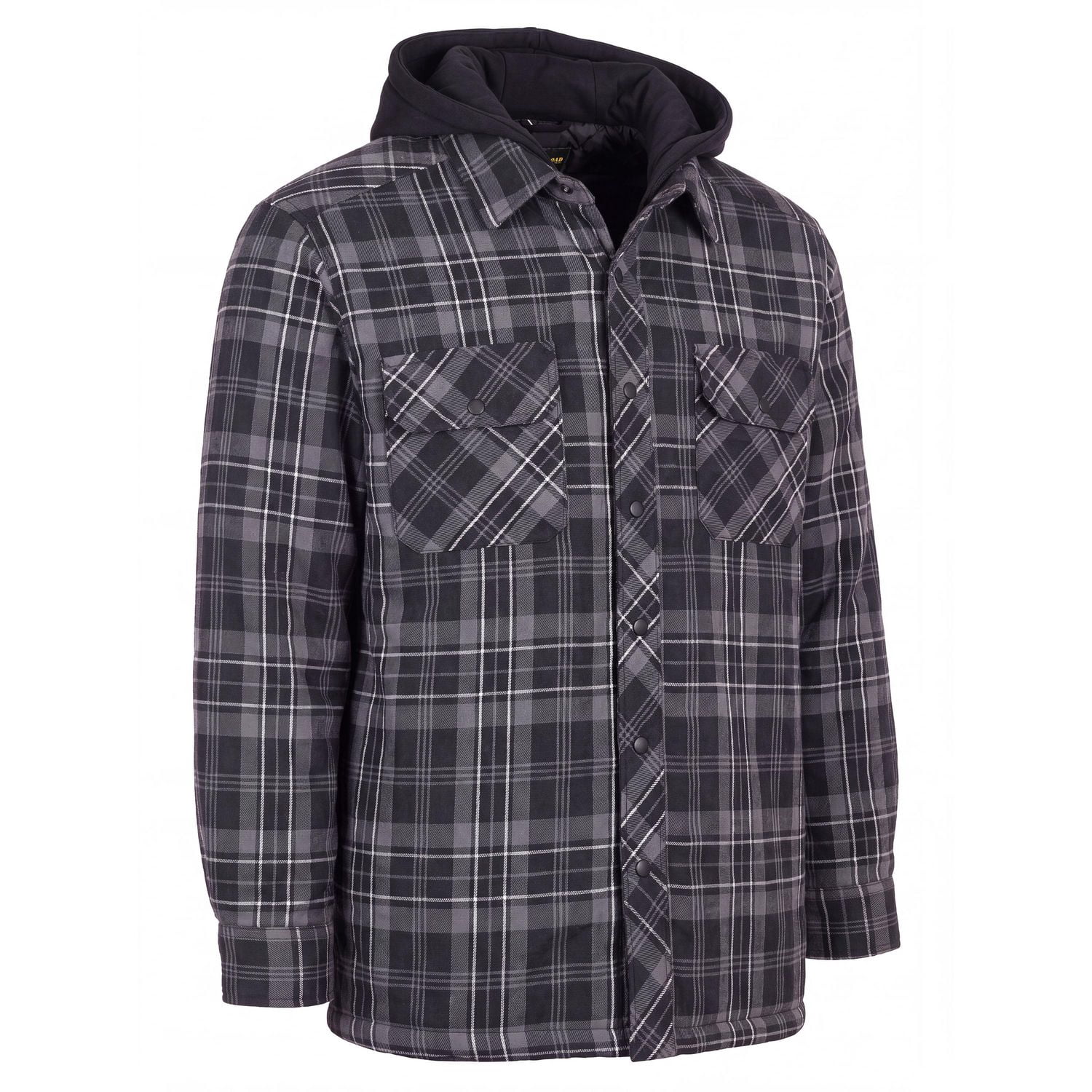Workload Hooded Flannel Black/White Quilt-Lined Shirt Jacket