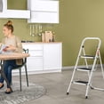 thumbnail image 2 of Hailo Folding Step Stool, 2 Step Ladder for Home & Kitchen, K20, White, 2 of 7