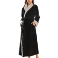 thumbnail image 1 of Peignoir Polyester Homme Grande Taille Épais Robe à Capuche Corail Robe de Nuit Chaude Confortable Douce Vêtements Automne Noir Femme m, 1 of 9