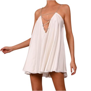 EQWLJWE Robes d'Été pour Femmes 2023 Liquidation Robes pour Femmes Mode Femmes Décontractée Sans Manches à Col Rond Couleur Unie Boutons Robe Mi-Mollet