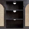 thumbnail image 4 of Pemberly Row Modern Arched Rattan 2-Door Wood Sideboard 58" - Black, 4 of 15