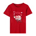thumbnail image 5 of Pisexur Valentines Day T-shirt Top T-shirt à Manches Courtes Imprimé Amour de la Saint-Valentin pour Femmes Haut à Manches Courtes Col Rond Haut/chemise, 5 of 5