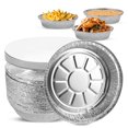 thumbnail image 1 of 50 Count 9 Inch Disposable Round Aluminum Foil Pans with Cardboard Lids  Great For Baking  Cooking  Storage  and Reheating(Cardboard Lids), 1 of 7