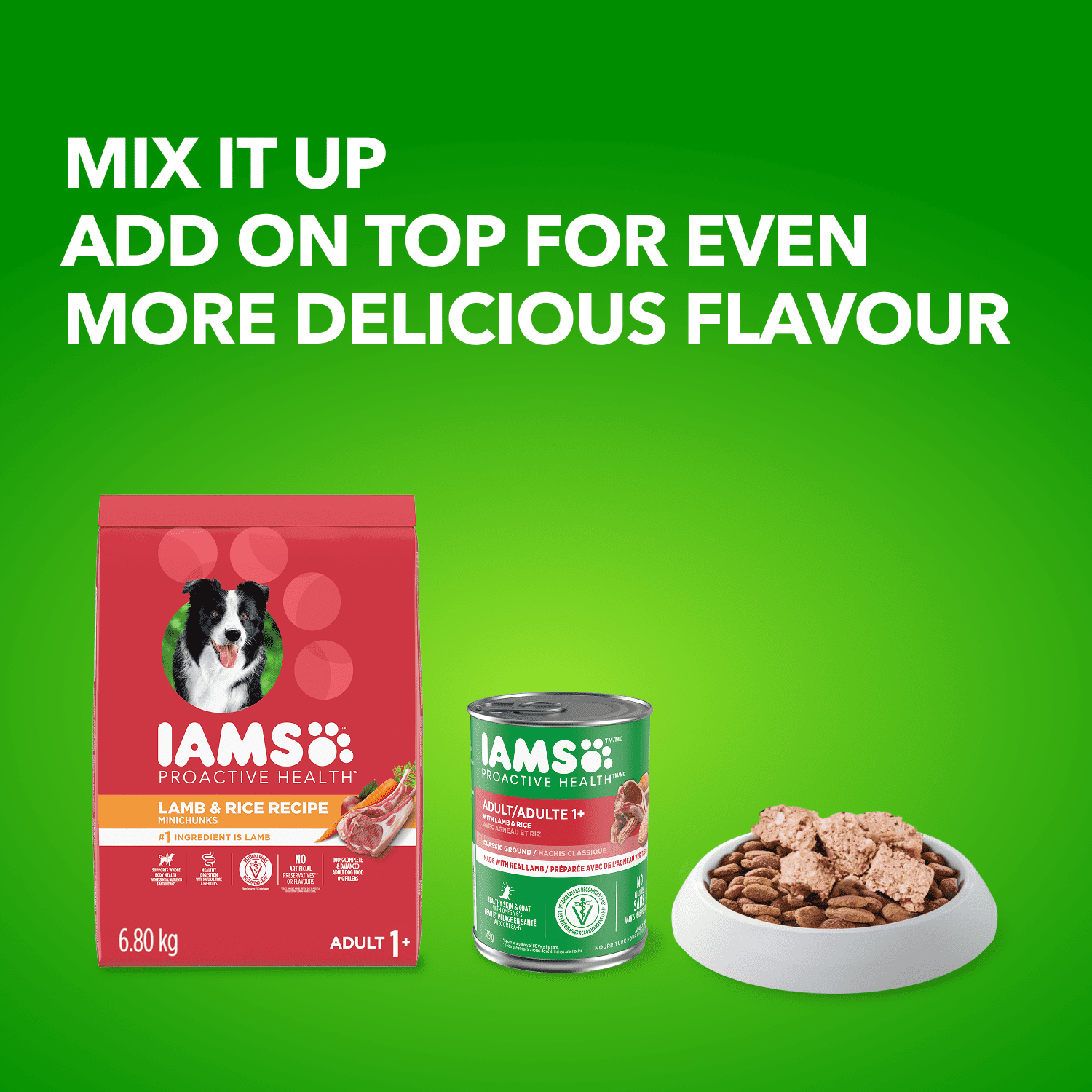 Iams Minichunks Adult Dry Dog Food Lamb & Rice Recipe 1.5kg