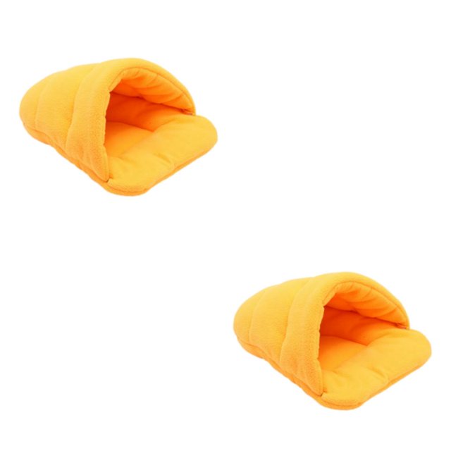 Transemion Lit pour Chien Doux et Confortable Adapté à Toutes les Races Universel Facile à Nettoyer Orange TP, 2Set