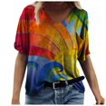thumbnail image 1 of CHOK T-Shirts pour Femmes Graphiques Vintage Courts Imprimés Hauts Mode Été Col Rond Manche Tee Blouse Décontractée T-Shirts, 1 of 2