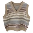 thumbnail image 1 of Honganda Gilet Sans Manches à Col en V Imprimé Bohème Ample pour Femmes, 1 of 8