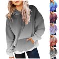 thumbnail image 4 of RXIRUCGD Chandail à Capuchon pour Petites et Grandes Filles, Chandail Dégradé, Mode, Col Rond, Manches Longues, Hauts, Manteau de Printemps, d'Automne et d'Hiver, Chandail Rouge pour Filles, Taille 4-5 Ans, 4 of 4