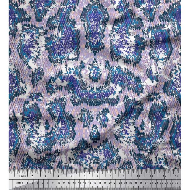 Soimoi Moss Georgette Fabric Snake Animal Skin Decor Fabric Printed Yard 42 Inch Wide