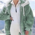 thumbnail image 2 of CEHVOM Manteau à Capuche à Fermeture à Glissière en Peluche Ample et Chaud d'Hiver pour Femmes Grande Taille, 2 of 5