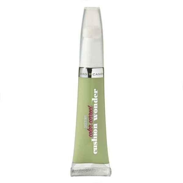 Hard Candy Sheer Envy Correcteur de Couleur Coussin Merveilleux en tube Vert avec Capuchon Transparent, un Sérum Correcteur de Couleur avec Applicateur à Embout Coussin Qui Neutralise la Décoloration de la Peau et Équilibre le Teint pour un Teint Plus Éclatant.