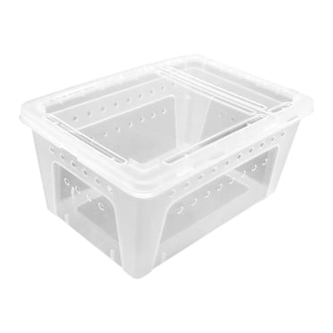 Milaget Reptile Terrarium Enclosure Double Opening Turtle Habitat Sturdy Reptile Breeding Box Container for Terrapin Amphibians Snake Clear
