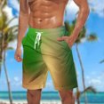 thumbnail image 3 of Cameland Large Size Shorts Men, Gradient Drawstring Elastic Waist Shorts Summer Casual Beach Quick Dry Shorts, 3 of 5