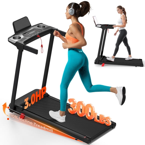 Tomile Tapis Roulant Électrique Pliable pour la Maison, Tapis Roulant Portable 3,0 HP avec Inclinaison pour la Course et l'Exercice, Capacité de 300 lb
