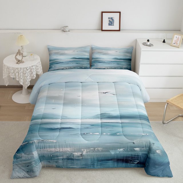 Erosebridal Ensembles de Couette Ombrée Abstraite Format Simple, Couette en Duvet à Impression à l'Huile, Insert de Couette Réversible Chic Abstrait, Microfibre Décor de Chambre, 2 Pcs