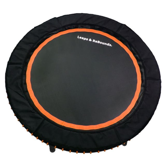 LEAPS & REBOUNDS Mini Trampoline D\'entraînement Physique de 40 Pouces et Rebondisseur pour Adultes, Orange