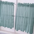 thumbnail image 2 of GROWTH TANK 1 Panel Voile Curtain Valance Plain Tier For Small Window - White, as described Blue, 2 of 9