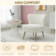 thumbnail image 4 of HOMCOM Accent Chair Side Chair for Living Room with Legs White, 4 of 10