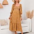 thumbnail image 5 of PEZHADA Mode d'Automne pour Femmes,Vêtements de Maternité pour Femmes,Robe Longue Décontractée et Aguichant pour Femmes Enceintes avec Petite Impression Florale en Mousseline à Col et Manches Longues, 5 of 5