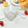 thumbnail image 4 of Mini Stainless Steel Frying Basket | Small French Fries Fry Basket | Snack Oil Filter Drying Basket with Handle | Rust-Resistant Restaurant Food Serving Decor | Easy Clean Alloy, 1 Piece, 4 of 9