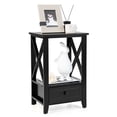 thumbnail image 1 of Costway Modern Nightstand with Bottom Drawer Storage Shelf Small Side End Table Black, 1 of 10