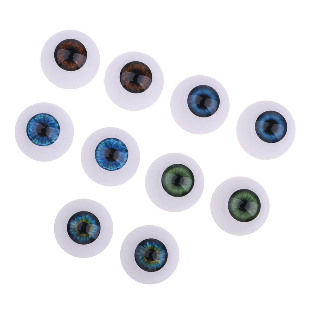 MERIGLARE 5 Paires de Yeux Obliques Creux en Acrylique Demi-Ronds pour Poupée Bébé 24mm