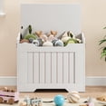 thumbnail image 3 of BeesClover Coffre de Rangement, Banc de Rangement avec Charnière de Sécurité, Coffre de Rangement en Bois, Coffre de Rangement à Couvercle Rabattable pour Couvertures, Banc de Rangement pour Entrée, Salon, Chambre, 3 of 9