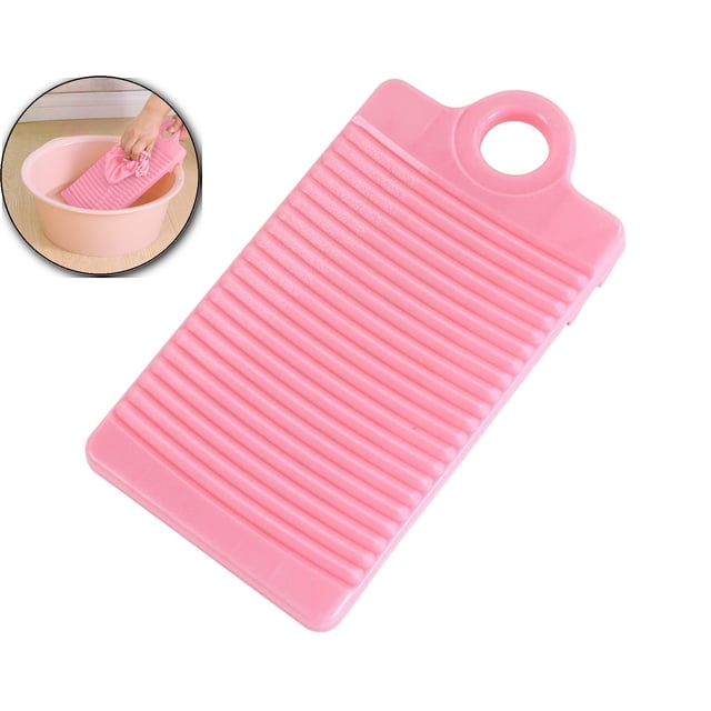 Dvruxg Mini Plastic Washboard Washing Board Shirts Cleaning Laundry Board for Clothes(Pink)