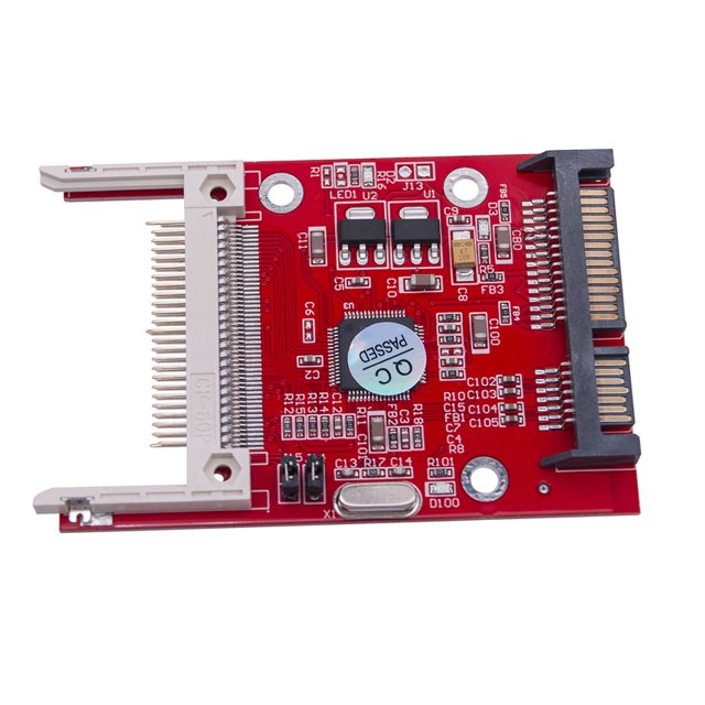 Adaptateur Carte CF vers SATA Compact Carte Mémoire Flash Type I II vers 2.5 Pouces Serial ATA Disque Dur Convertisseur Rouge