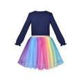 thumbnail image 2 of Robe Fille Arc-en-Ciel Jupe en Tulle Colorée Manches Longues Fête de Vacances 6 Ans, 2 of 6