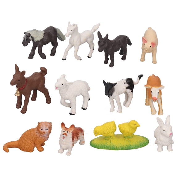 Simulation Farm Animals Educational Toys, Plastic Decorations 12Pcs Farm Animals Toys Statues For Teachers For Animal Lovers