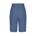 thumbnail image 3 of Timegard Shorts for Women High Waist Button Straight Leg Solid Color Comfy Casual Workout Half Pants, 3 of 5